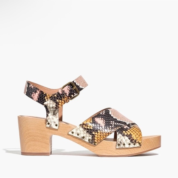 Madewell The Johanna Crisscross Clog Sandal in Snake Embossed Leather size 7.5 - Picture 3 of 10